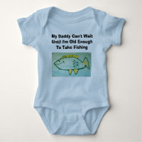Daddy Can't Wait---Fishing Baby Bodysuit