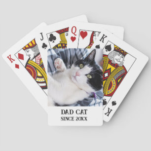 Daddy cat since Photo cute cat Poker Cards