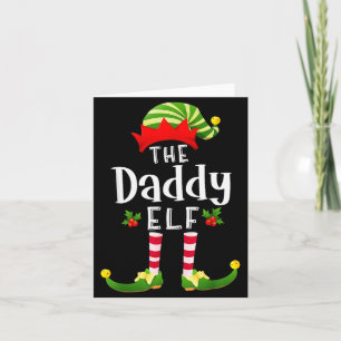 Daddy Christmas Elf Matching Pajama X-mas Party Card