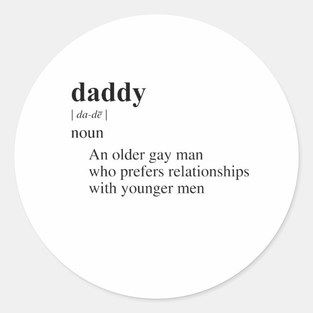 DADDY CLASSIC ROUND STICKER (Front)