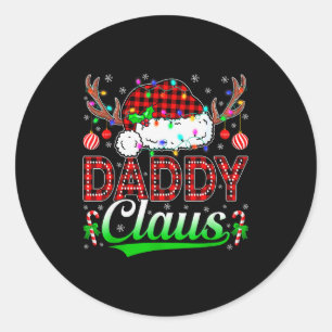 Daddy Claus Christmas Lights Matching Family Xmas Classic Round Sticker