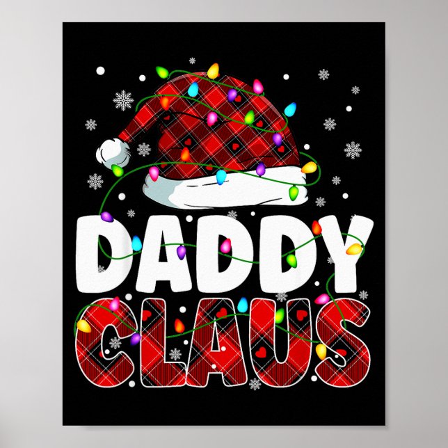 Daddy Claus Merry Christmas Santa Hat Family Match Poster (Front)