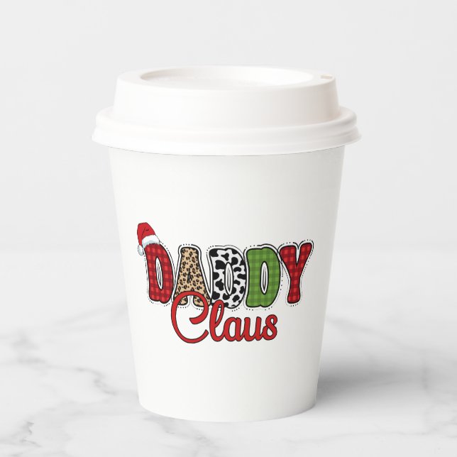 Daddy Claus Plaid Design  Paper Cups (Front)
