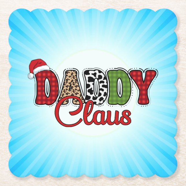 Daddy Claus Plaid Pattern-60095 Paper Coaster (Front)