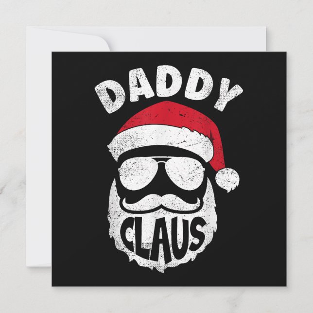 Daddy Claus Santa Claus Funny Christmas Matching P Invitation (Front)