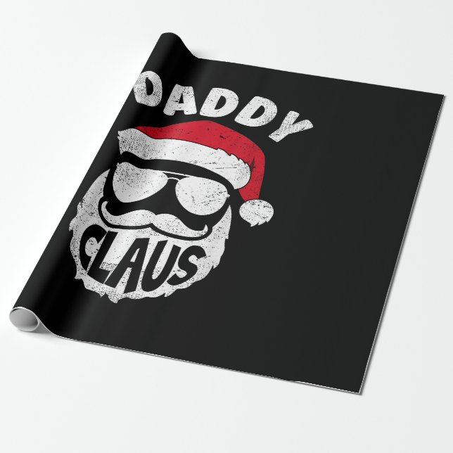 Daddy Claus Santa Claus Funny Christmas Matching P Wrapping Paper (Unrolled)