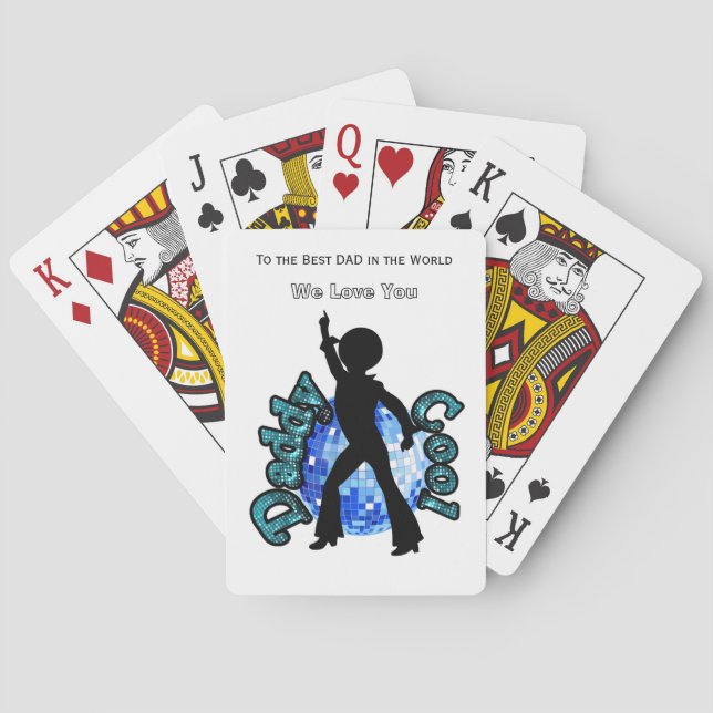 Daddy Cool Disco Ball Dance Father Day  Poker Cards (Back)