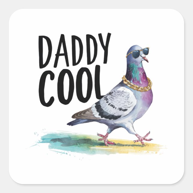 Daddy Cool Square Sticker (Front)