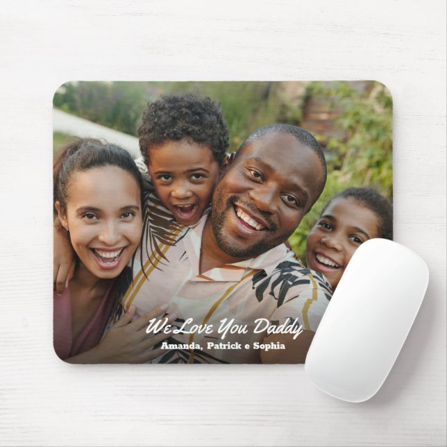 Daddy Custom Photo and Message Mouse Pad (With Mouse)