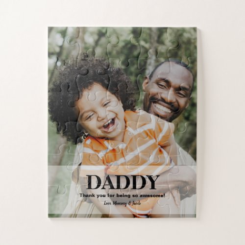 Daddy Custom Photo Name Thank You  Jigsaw Puzzle