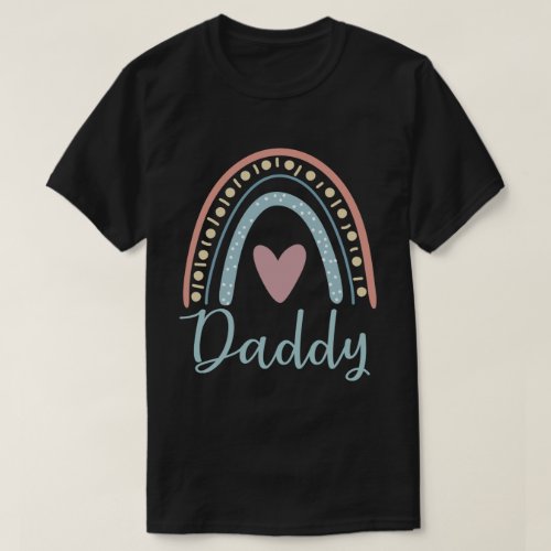 Daddy Cute Dad Family Matching Rainbow T_Shirt