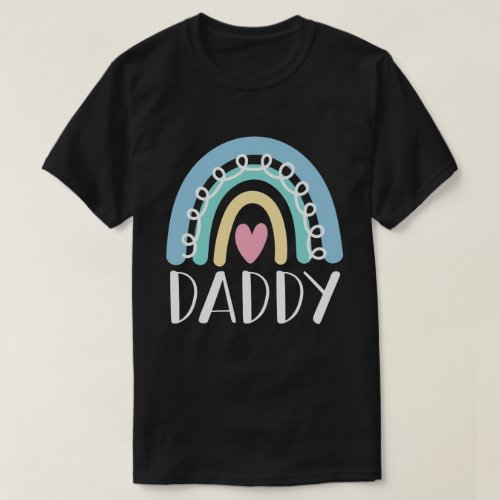 Daddy Cute Dad Family Matching Rainbow T_Shirt