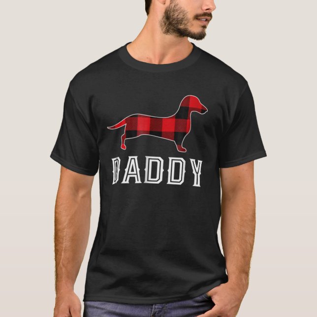 Daddy Dachshund Dog Matching Family Pajama Shirt (Front)