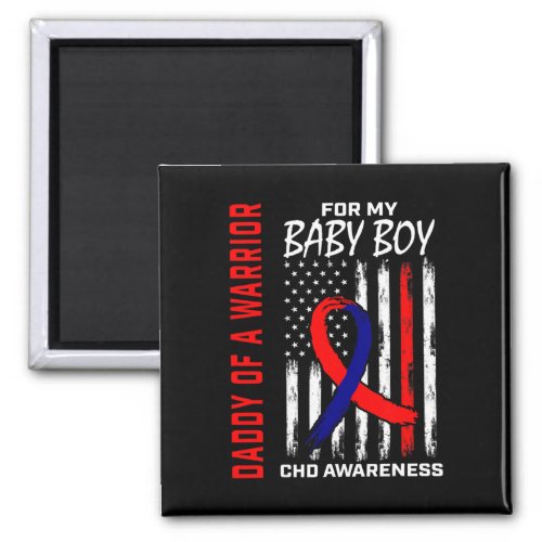 Daddy Dad Of A Warrior Baby Boy Warrior Heart Dise Magnet