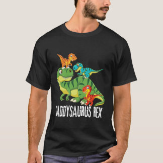 Daddy Daddysaurus Rex 3 Kids Dinosaur Father'S Day T-Shirt