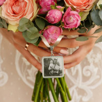 Daddy-Daughter Photo Wedding Bouquet Charms