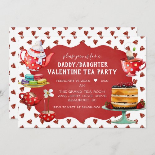 DaddyDaughter Valentine Tea Party Invitation