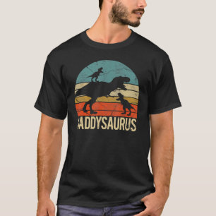 Daddy Dinosaur Daddysaurus 2 Kids Father's Day Fo T-Shirt