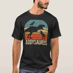 Daddy Dinosaur Daddysaurus 2 Kids Father's Day Fo T-Shirt