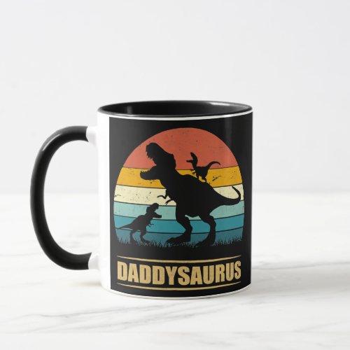 Daddy Dinosaur Daddysaurus 2 Kids Fathers Day Mug