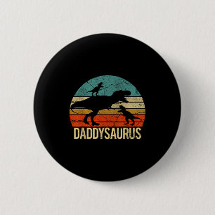 Daddy Dinosaur Daddysaurus 2 Two Kids Christmas Gi Button
