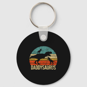 Daddy Dinosaur Daddysaurus 2 Two Kids Christmas Gi Keychain