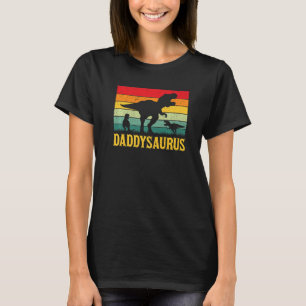 Daddy Dinosaur Daddysaurus 2 Two Kids Father's Day T-Shirt