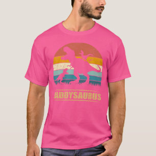 Daddy Dinosaur Daddysaurus 2 Two Kids Funny Father T-Shirt