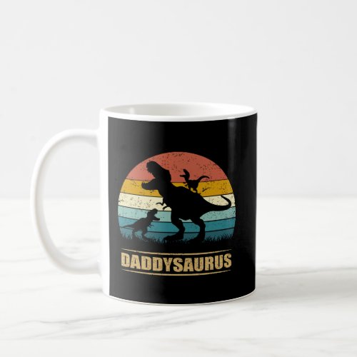 Daddy Dinosaur Daddysaurus 2 Two Kids Gift Tee For Coffee Mug