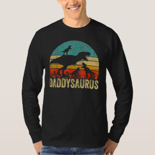 Daddy Dinosaur Daddysaurus 3 Two Kids Father's Day T-Shirt
