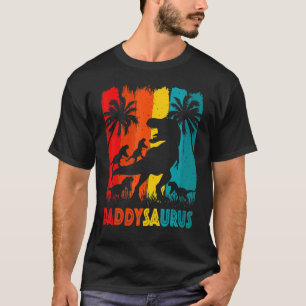 Daddy Dinosaur Daddysaurus 4 four kids For Father T-Shirt