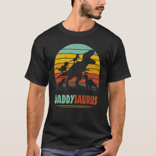 Daddy Dinosaur Daddysaurus 4 four kids For Father  T-Shirt