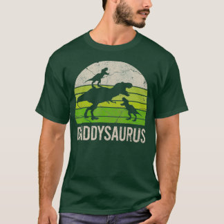 Daddy Dinosaur Funny Dad Daddysaurus 2 Two kids T-Shirt
