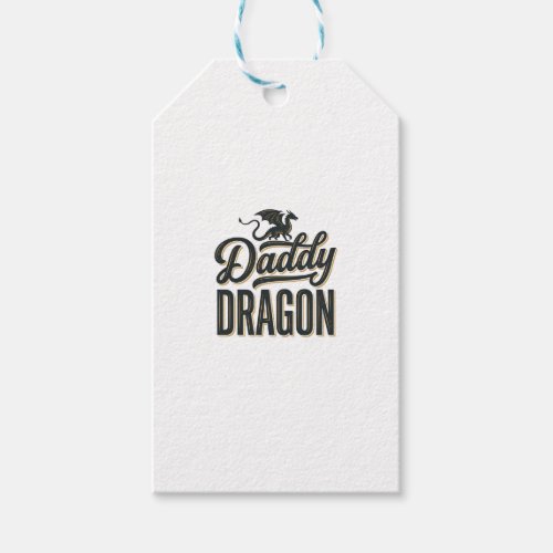 Daddy Dragon Vintage Engraving Shirt Design_1 Gift Tags