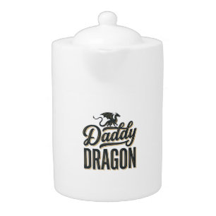Daddy Dragon Vintage Engraving Shirt Design_1 Teapot