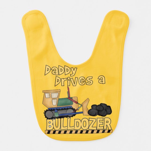 Daddy Drives a Bulldozer Bib (Front)