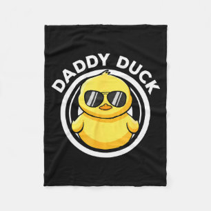 Daddy Duck Dad I Love Ducks Family Lover Funny Rub Fleece Blanket