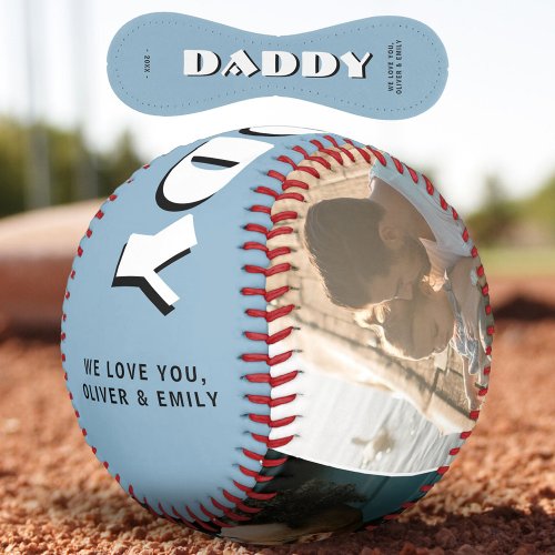 Daddy Dusty Blue Fathers Day 3 Photo Collage   Baseball