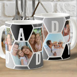 Daddy Editable 5 Photo 5 Letter Honeycomb Coffee Mug<br><div class="desc">Honeycomb coffee mug, personalized with 5 of your favorite photos and printed with a 5 letter name, such as DADDY. The design features a honeycomb photo collage in monochrome color palette of black and grey. If you want to change the colors, click "customize further" and click each hexagon that you...</div>