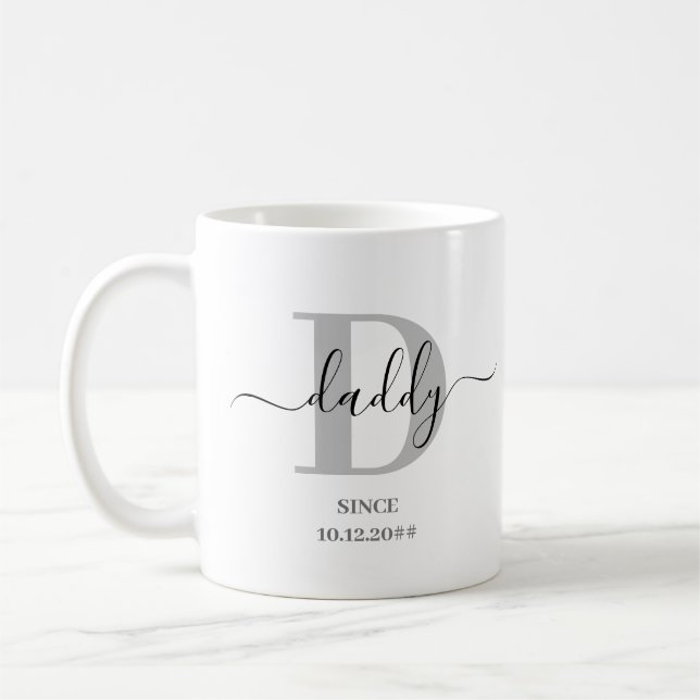 Daddy Elegant Script Monogram Coffee Mug (Left)