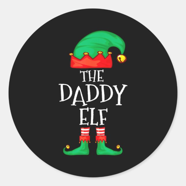 Daddy Elf Family Christmas Daddy Dad Father Elf Sw Classic Round Sticker (Front)