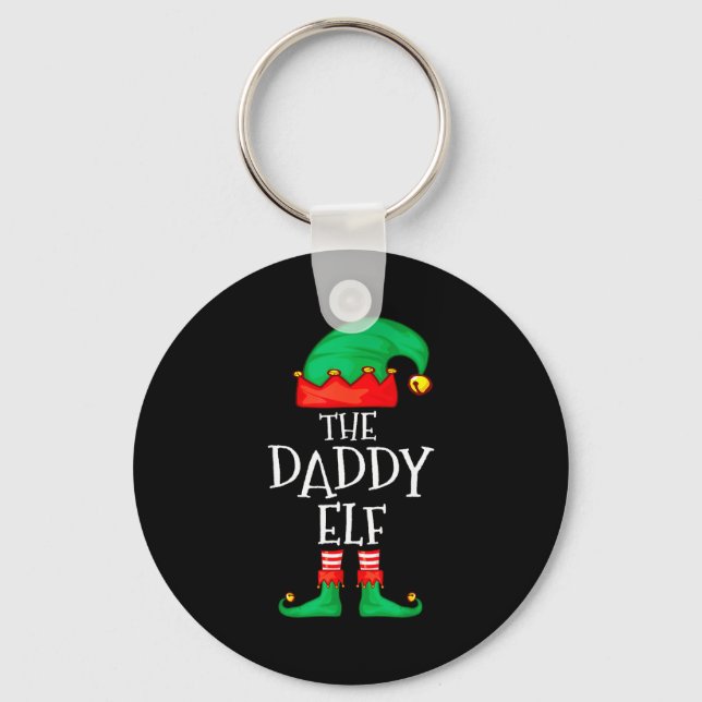 Daddy Elf Family Christmas Daddy Dad Father Elf Sw Keychain (Front)