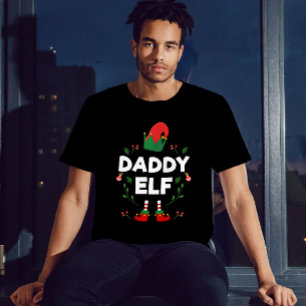 Daddy elf family matching christmas outfit name T- T-Shirt