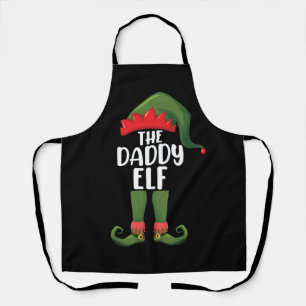 Daddy Elf Family Matching Group Christmas Dad Apron