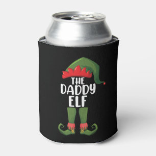 Daddy Elf Family Matching Group Christmas Dad Can Cooler