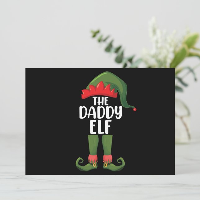Daddy Elf Family Matching Group Christmas Dad Invitation (Standing Front)