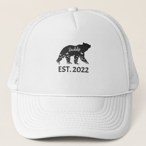 Daddy est 2022 dad bear floral first fathers day trucker hat