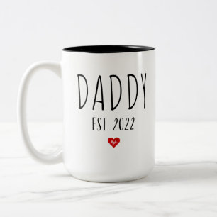 Daddy est 2022 new dad fathers day Two-Tone coffee mug