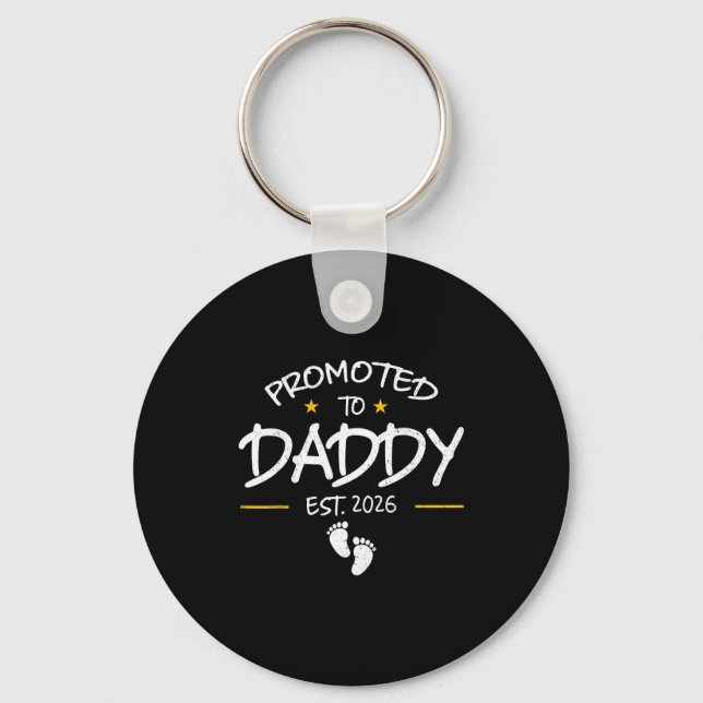 Daddy Est 2026 Daddy To Be New Dad 2026 First Time Keychain (Front)