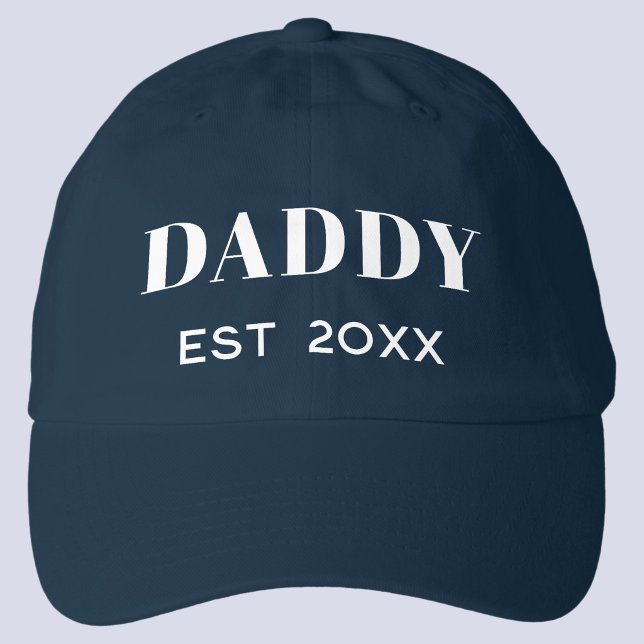 Daddy Est 20XX Classic Text Design Hat (Daddy Established Est 20XX year date father dad hat)